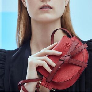 Loewe Mini Gate Calfskin Red Crossbody Bag